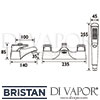 Bristan Jute Bath Shower Mixer Dimensions